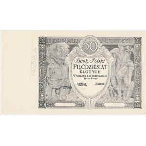 50 zloty 1925 - trial print of the main layer of the obverse