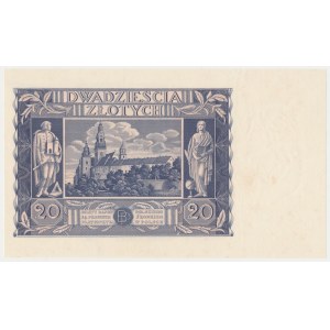 20 zloty 1936 - DD - obverse without main print