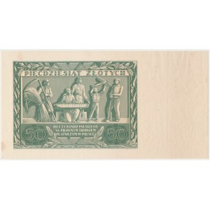 50 złotych 1936 Dąbrowski - AS - awers bez druku głównego
