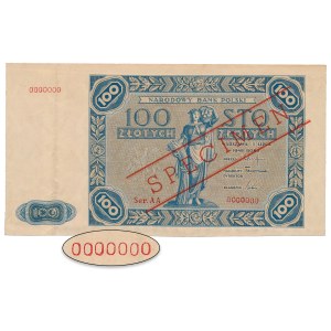 100 zlotých 1948 jako 1947 - SPECIMEN - Ser.AA 0000000