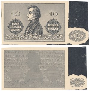 PROJEKT rewersu 10 złotych 1941 - druk główny - RZADKOŚĆ