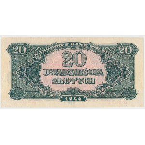 20 gold 1944 ...owe - aX - rare variety (small LARGE)
