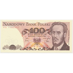 100 złotych 1982 - HG - pierwsza