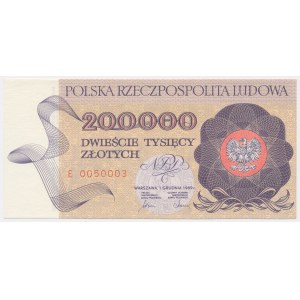 200.000 zł 1989 - E - numer 0050003