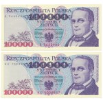 PLN 100,000 1993 - R, AE - set (2pcs)
