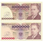 1 million 1991 and 1993 - E and H - set (2pcs)