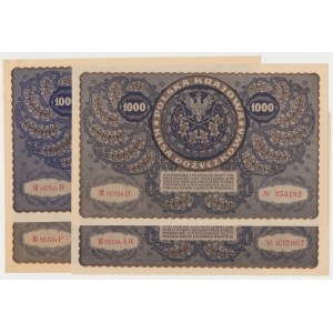 1,000 mkp 1919 August - IIII Series - MIX - sada (4ks)