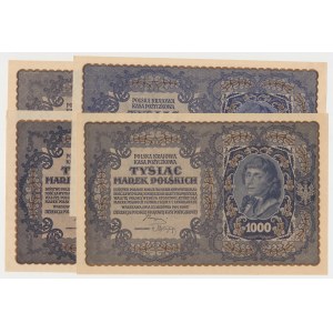 1,000 mkp 1919 August - IIII Series - MIX - sada (4ks)