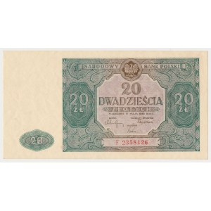 20 zloty 1946 - capital letter - F