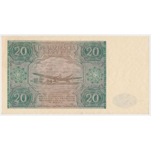 20 zloty 1946 - capital letter - F