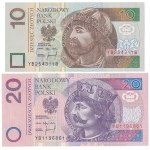 10 and 20 zl 1994 - YB - replacement series - set (2pcs)