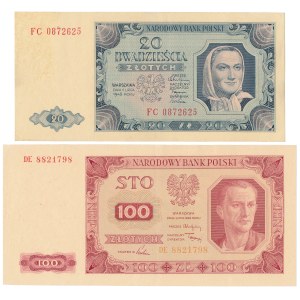 20 i 100 zł 1948 - zestaw (2szt)