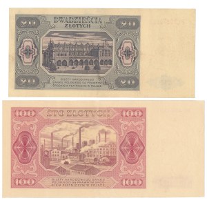 20 i 100 zł 1948 - zestaw (2szt)