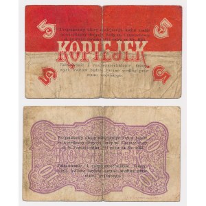 Częstochowa, Fire-Savings Society, 5 and 10 kopecks 1914 (2pc)