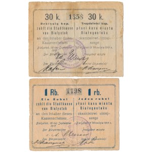Białystok, 30 kopiejek i 1 rubel 1915 - zestaw (2szt)