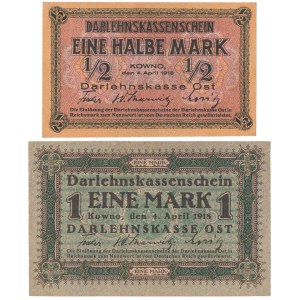 Ost- Kaunas, 1/2 and 1 mark 1918 - set (2pcs)