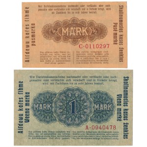 Ost- Kaunas, 1/2 and 1 mark 1918 - set (2pcs)