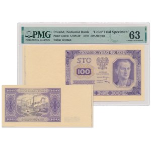 Color sample 100 gold 1948 - purple - reverse purple