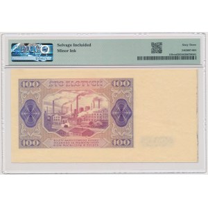 Próba kolorystyczna 100 złotych 1948 - fioletowa - rewers kolorowy