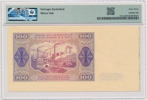 Próba kolorystyczna 100 złotych 1948 - fioletowa - rewers kolorowy