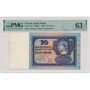 10 złotych 1928 - druk PRÓBNY - bez serii i numeracji