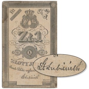 Powstanie Listopadowe DRUK PRÓBNY 1 złoty 1831 - Łubieński