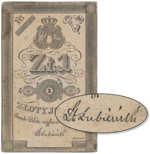 Powstanie Listopadowe DRUK PRÓBNY 1 złoty 1831 - Łubieński