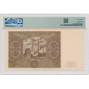 1,000 zloty 1947 - H - lowercase letter