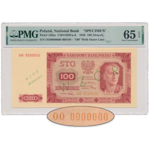 WZÓR 100 złotych 1948 - OO 0000000 - wzór AKCEPTACYJNY