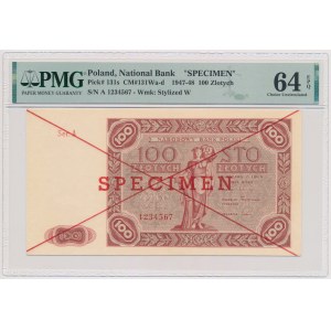 SPECIMEN 100 zloty 1947 - A 1234567