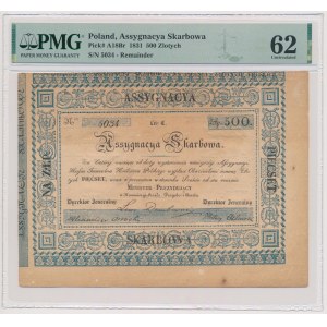Listopadové povstání, pokladní poukázka 500 zl. 1831