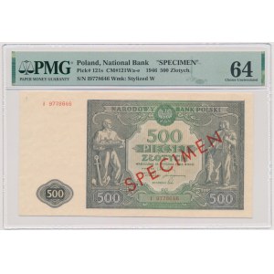 500 zloty 1946 - I - with SPECIMEN imprint