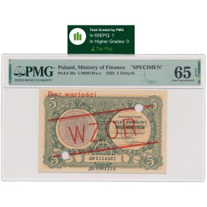 MODEL 5 zloty 1925 Constitution - WITHOUT number - BEAUTIFUL