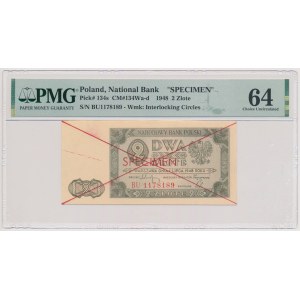 SPECIMEN 2 zloty 1948 - BU 117... - rare