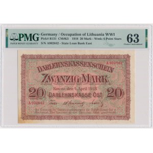 Ost- Kaunas, 20 marks 1918 - A