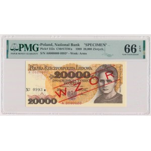 20.000 złotych 1989 - WZÓR - A 0000000 - No. 0993