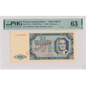 SPECIMEN 20 zloty 1948 - CI - RARE