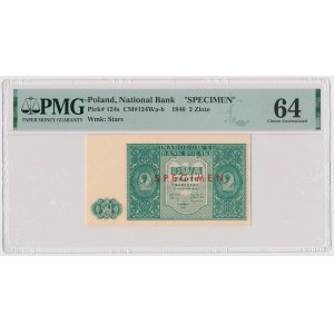 SPECIMEN 2 zloty 1946 - no deletions - acceptance pattern