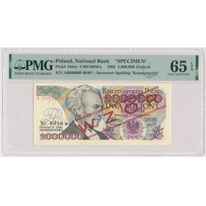 2 mln złotych 1992 - WZÓR - A 0000000 - No. 0040