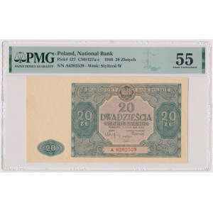 20 Zloty 1946 - Kleinbuchstabe - A