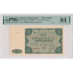 20 zloty 1947 - SPECIMEN - Ser.A 0000000 - ACCEPTED pattern