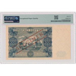 500 złotych 1947 - seria P4 z nadrukiem SPECIMEN