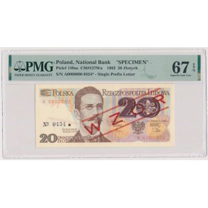 20 złotych 1982 - WZÓR - A 0000000 - No. 0454