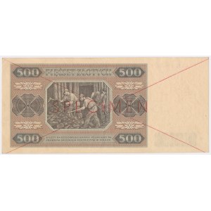 SPECIMEN 500 zloty 1948 - AA