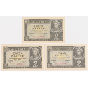 2 złote 1936 - BŁ, CT, DN - zestaw (3szt)