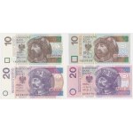 10 and 20 gold 1994 and 2012 - AA and YB - set (4pcs)