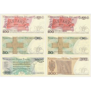50 - 5,000 gold 1982-1988 - with prints - set (6pcs)