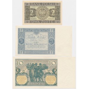2, 5 i 10 złotych 1929-1936 - zestaw (3szt)