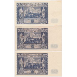 20 gold 1936 - AJ, CI, DA - set (3pcs)