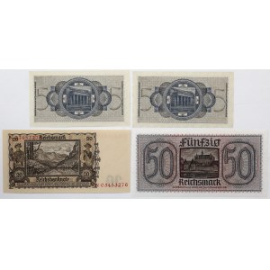 Niemcy, 5, 20 i 50 reichsmark - zestaw (4szt)